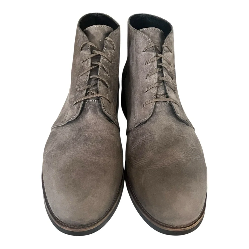 Nisolo Mens‎ Distressed Grey Leather Chukka Boots  Desert Boots Size 10